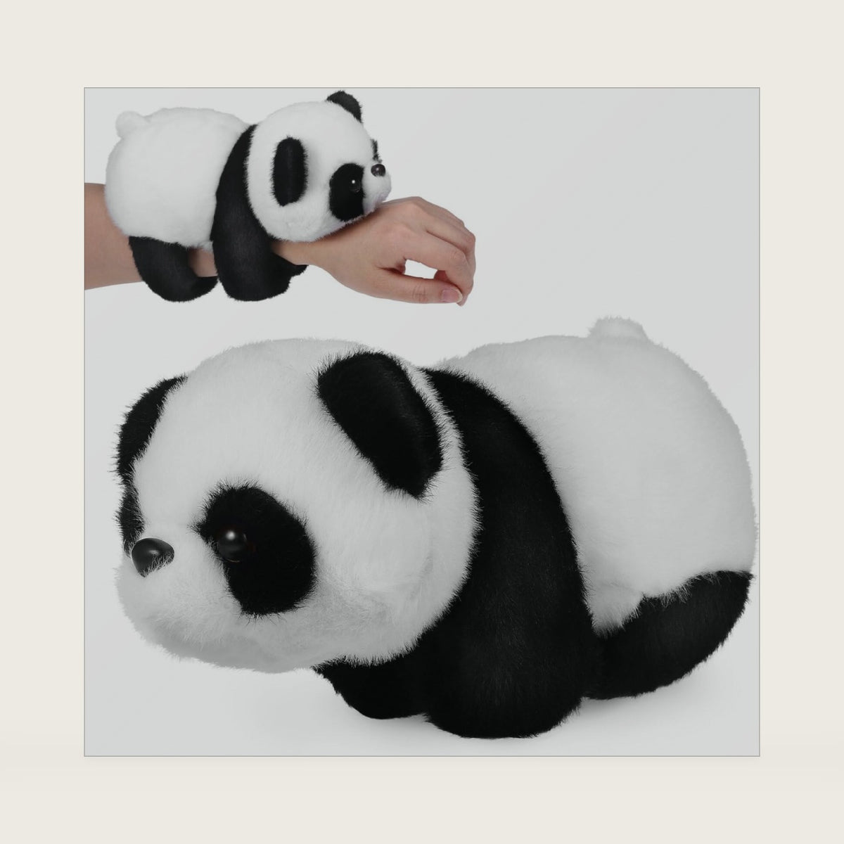 TOYANDONA Animal Slap Bracelet, 1pcs Panda Slap Bracelet Stuffed Animal Plush Hugger Panda Wristband for Kids Birthday Jungle Party Favors