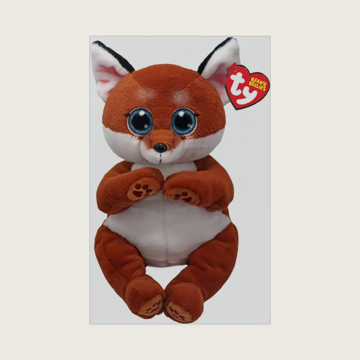 Beanie Bellies WITT the Fox with Glitter Blue Eyes, Soft and Cuddly Plush Toy with Belly 30 cm, T43214