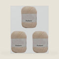 3 Balls 100% Mongolian Cashmere Yarn, Luxurious Hand Knitting Pure Cashmere Cone Yarn Home Necessity for Knitting Crocheting Crafts Total 150g (Beige)