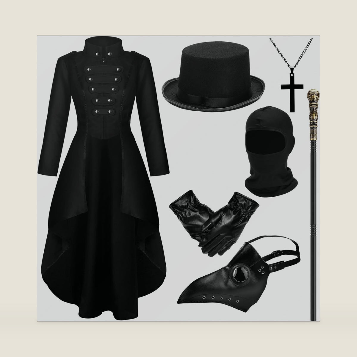 7 Pieces Plague Doctor Costumes for Women