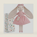 15" Bunny Stuffed Animal for Girls, Plush Toy Doll -Wearing Pink Plaid Dress,Cute Doll Set Dress Up for 3 4 5 Year Old Girl - Gift for Little Girl, Birthday, Easter,Christmas