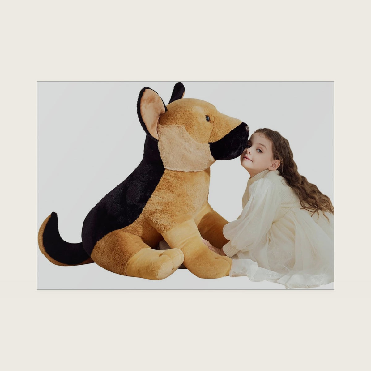 IKASA 26" Giant German Shepherd Dog Stuffed Animal, Soft, Zipper-Free