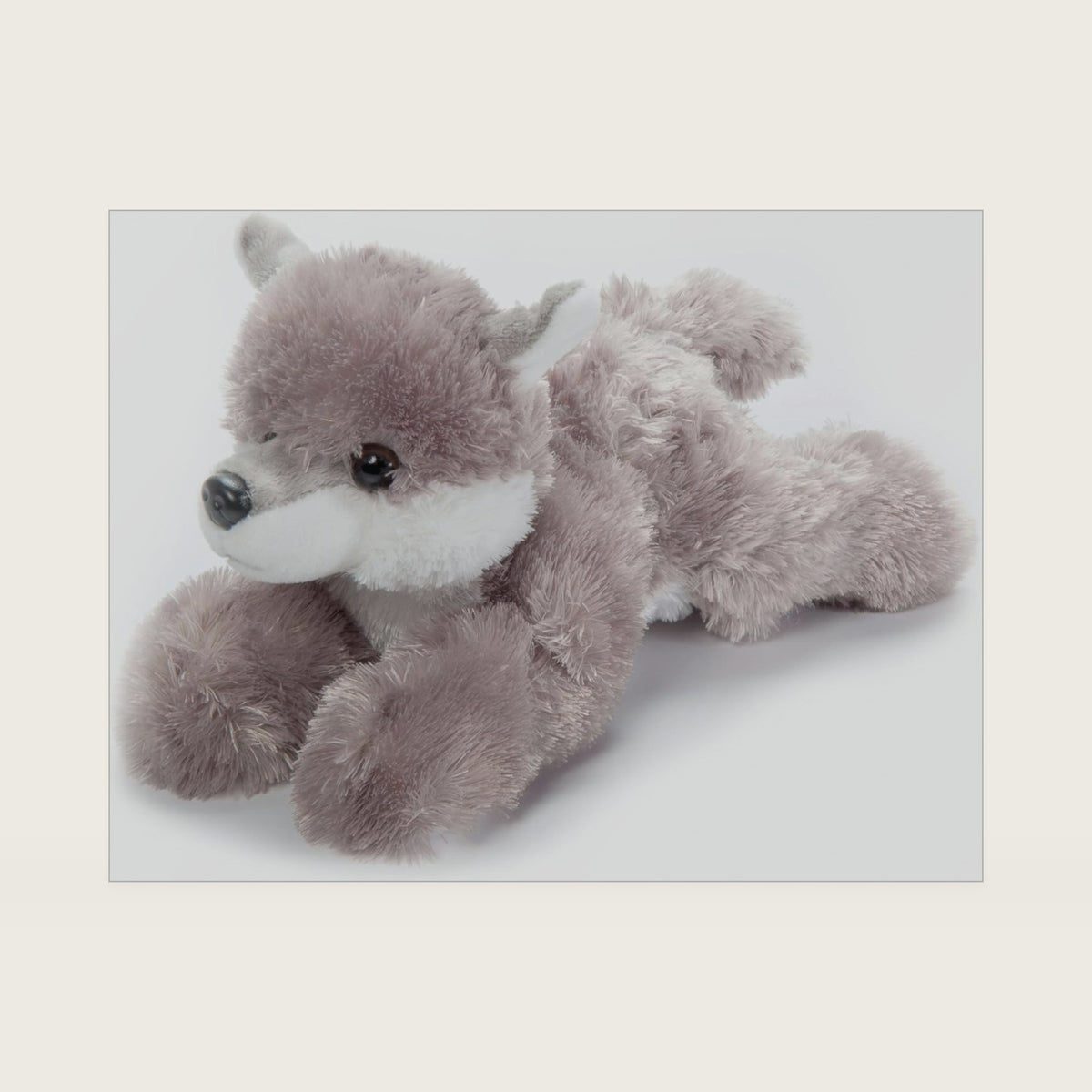 The Petting Zoo Grey Wolf Stuffed Animal Plushie, Scoopz, Kids Gifts, 8 in
