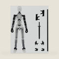 MerryXD T13 Action Figure,Assembly Completed Dummy Nova Tintan Lucky 13 Action Figure 3D Printed Multi-Jointed Movable Toy Clear