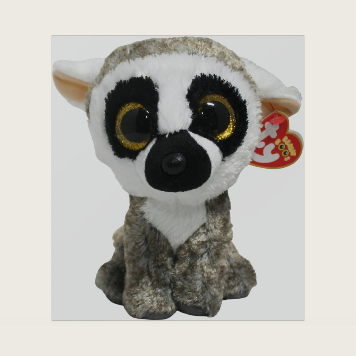 Beanie Boos- Linus the Lemur – Glitter Eyes – Soft Plush Stuffed Animal