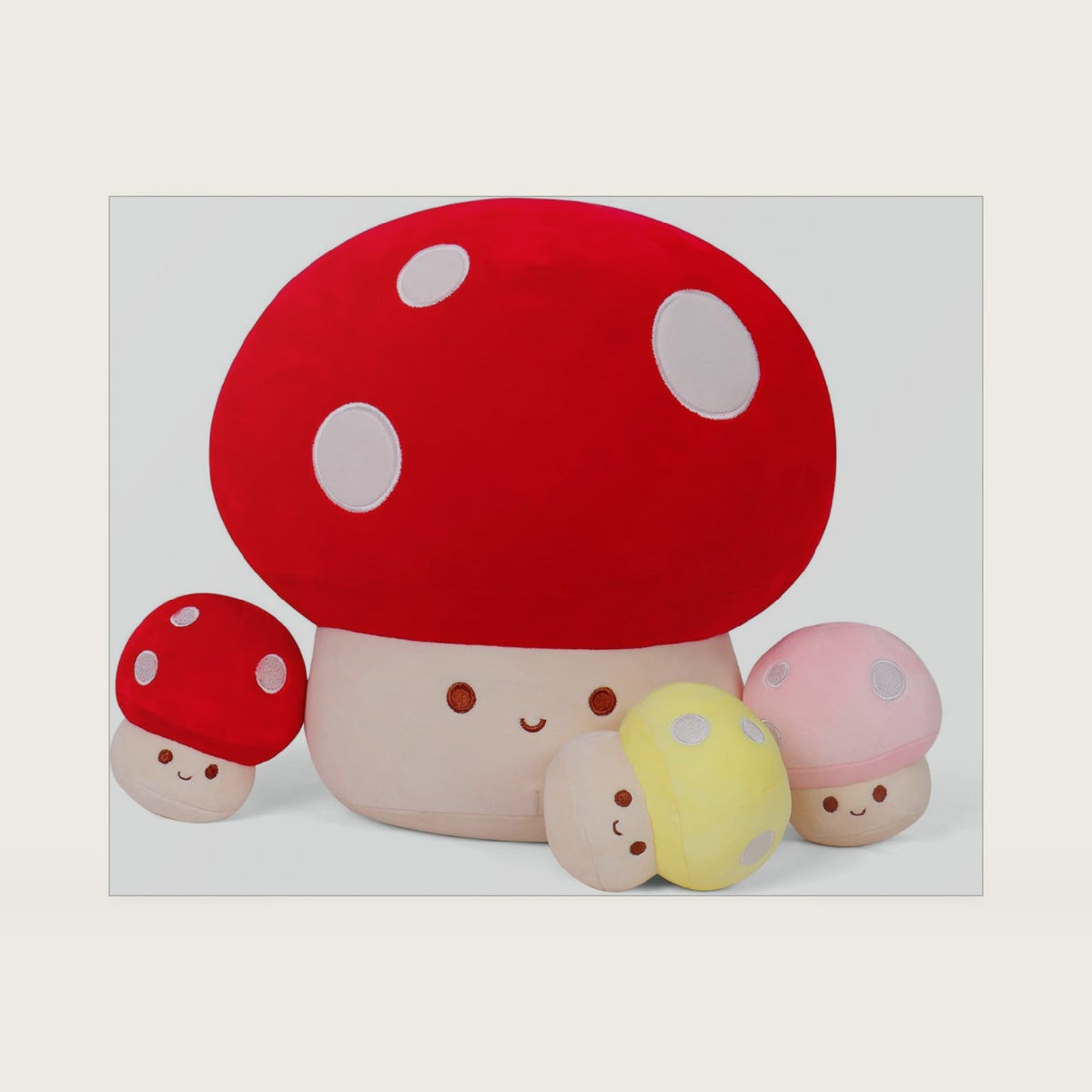 WeBingo Mushroom Plush Pillow 4PK, 12 in Mushroom Decor Stuffed Animal Toy