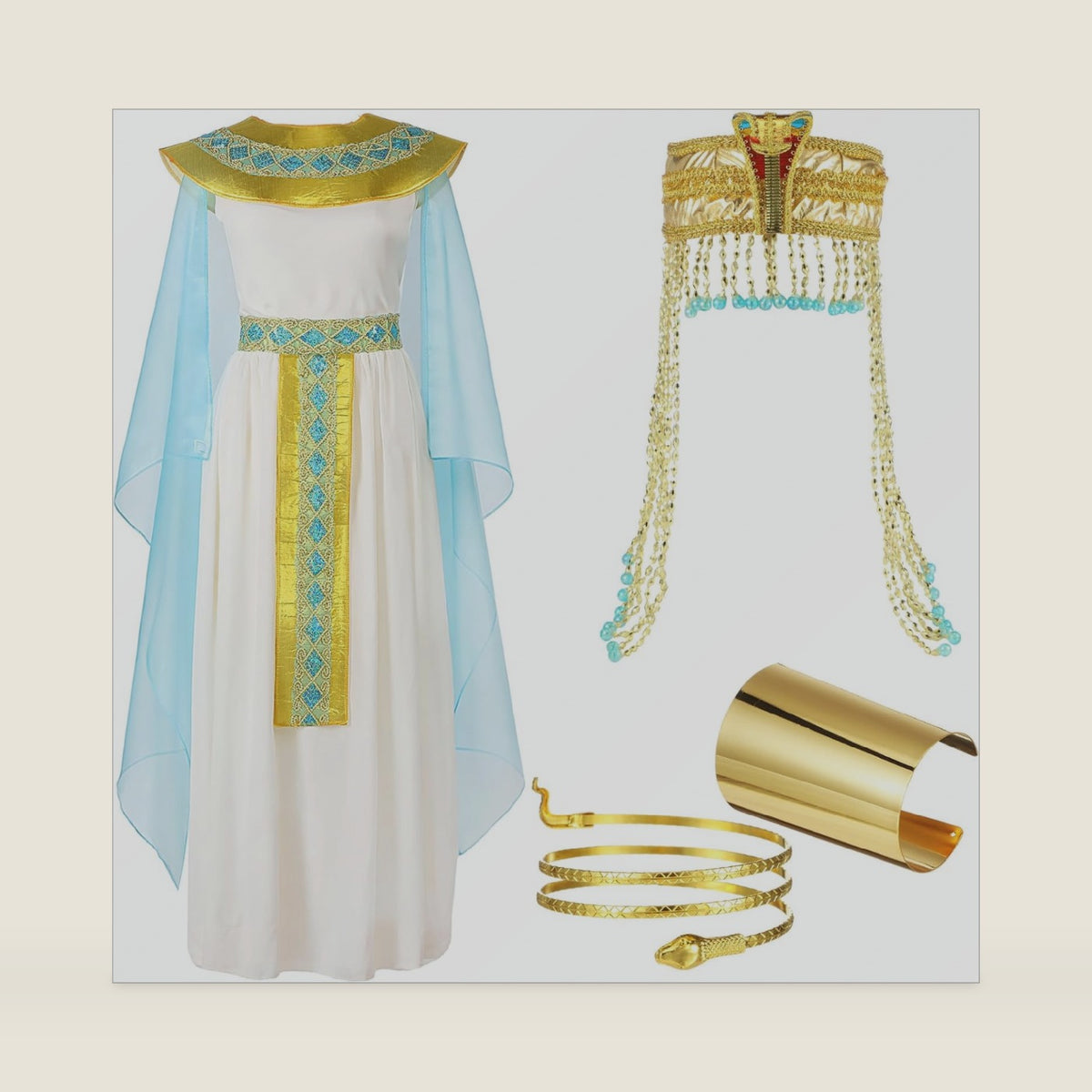 Yunlly 5 Pcs Halloween Egyptian Costume for Women