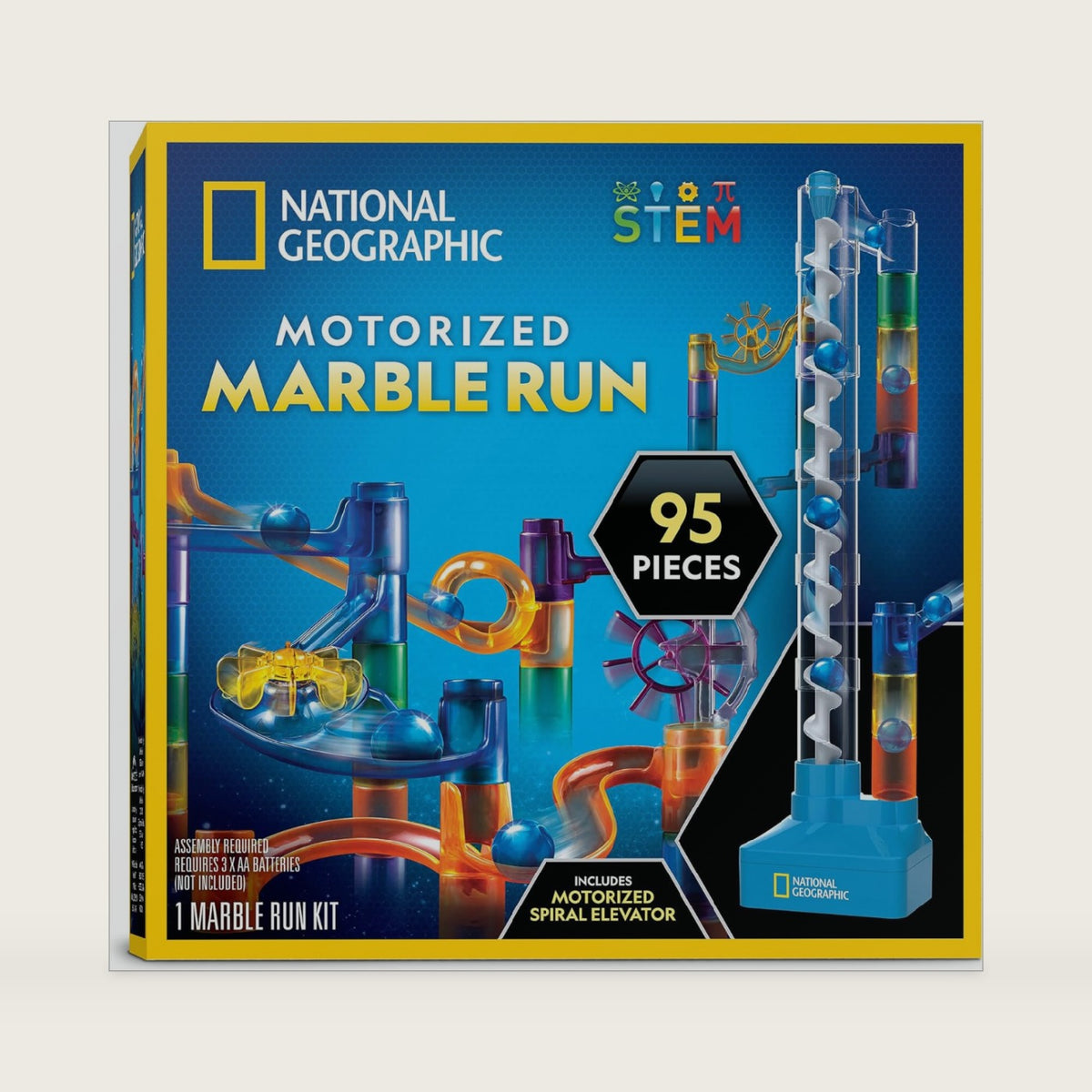 National Geographic Marble Run Building Set with Motorized Elevator