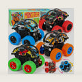SevenQ Monster Truck Toys Cars for Boys, 4 Pack Race Cars Party Favors for Kids Push and Go Flip Stunt Pull Back Cars, Toddler Toys Classroom Prizes Christmas Goodie Bag Stuffers Birthday Gifts