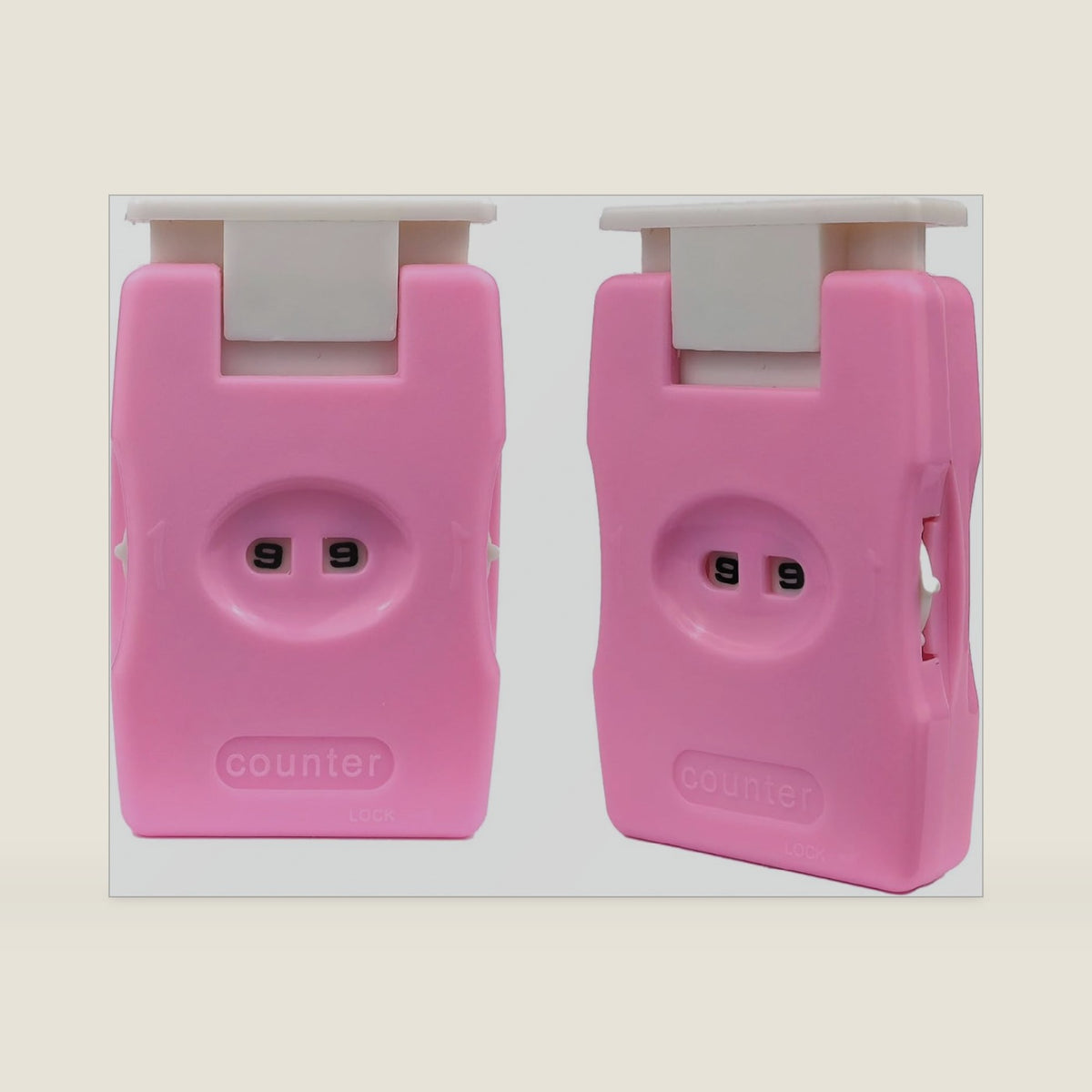 2 Pieces Knitting Counters, Knitting Needle Marking Tool, Plastic Knitting Stitch Counter, Crochet Yarn Row Counter Pink