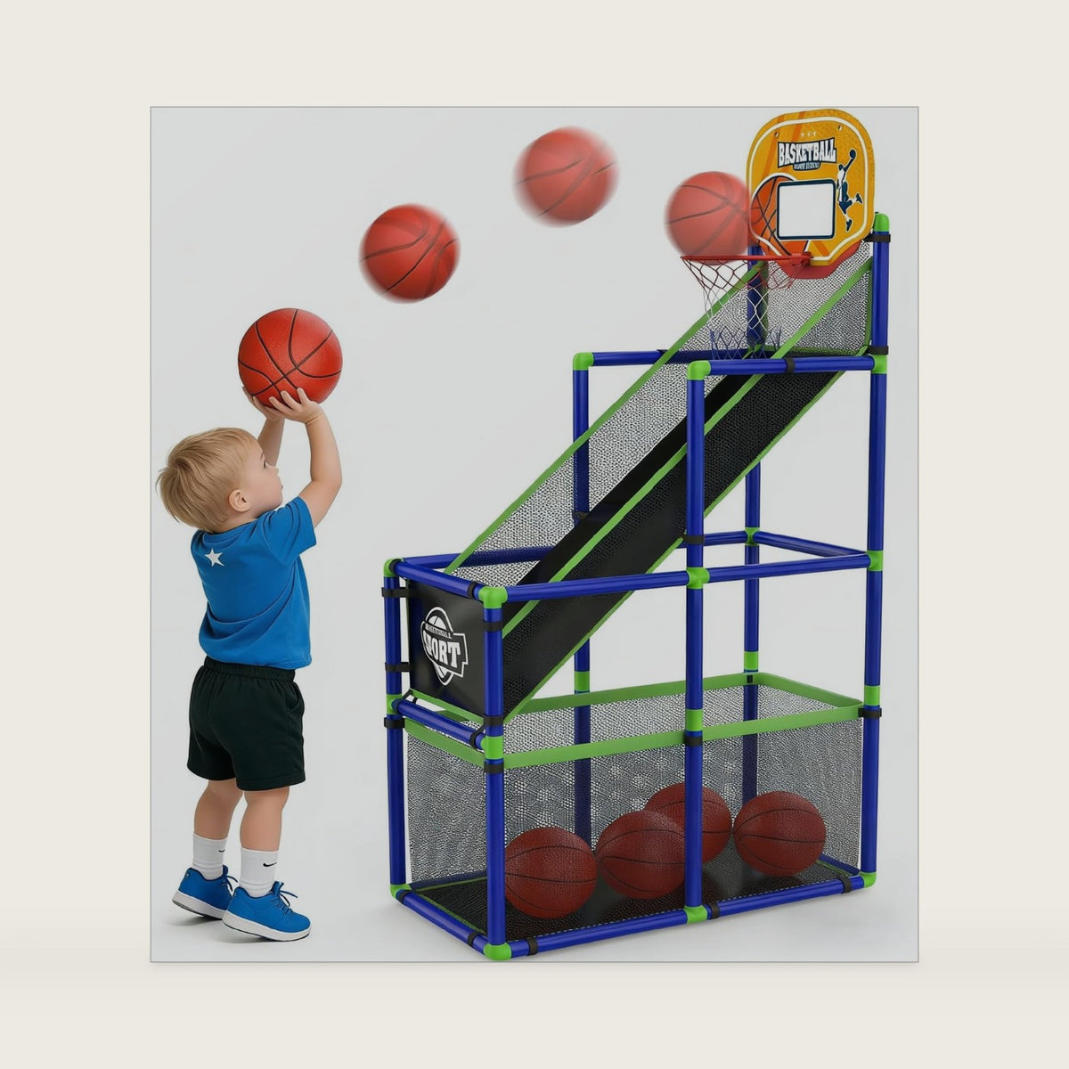 EagleStone Adjustable Arcade Basketball Hoop with Ball Return for Kids