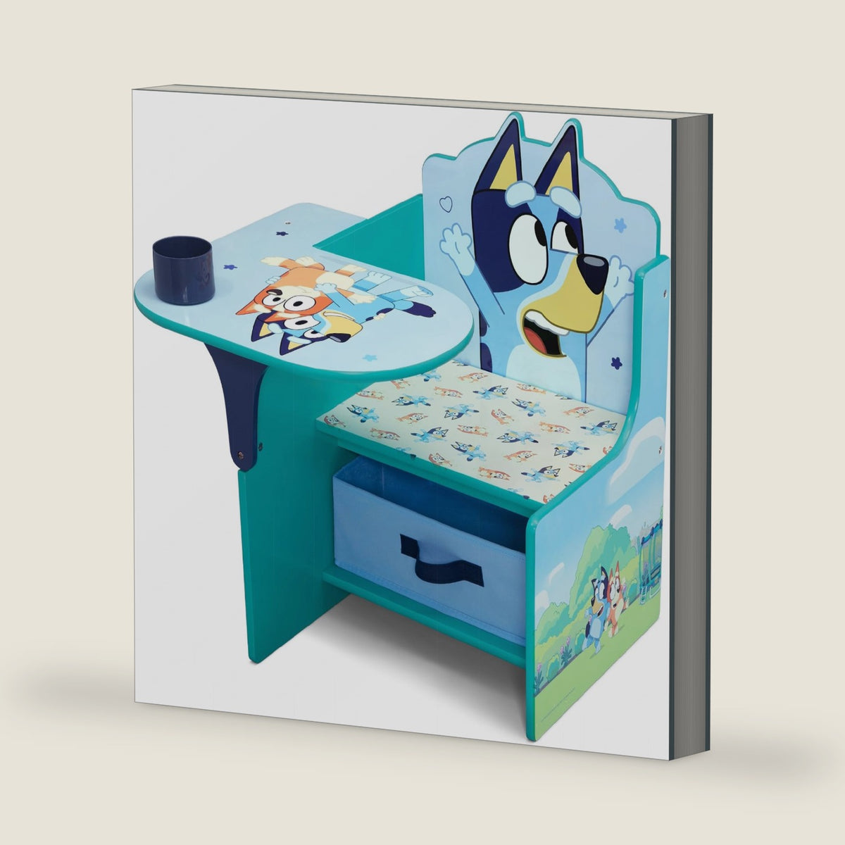 Delta Children Bluey Chair Desk with Storage Bin - Greenguard Gold Certified, Blue