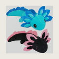 ZEKLZD Axolotl Plush Toy,14" Axolotl Stuffed Animal,Salamander Axolotl Plush Doll Gifts for Boys Girls Birthday Christmas, New Year (Blue+Black)
