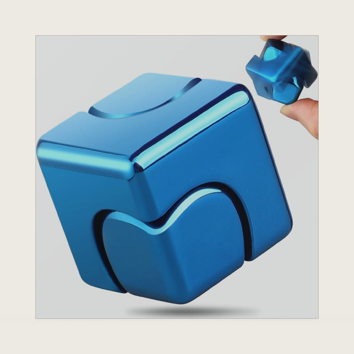 Dilabnba Infinity Cube Fidget Spinner Toy for Kid Adult, Metal Fidget Block Sensory Focus Toy for Boy Girl 3-12, Finger Gyro Stress Relief Easter Stuff EDC Desktop (Blue)