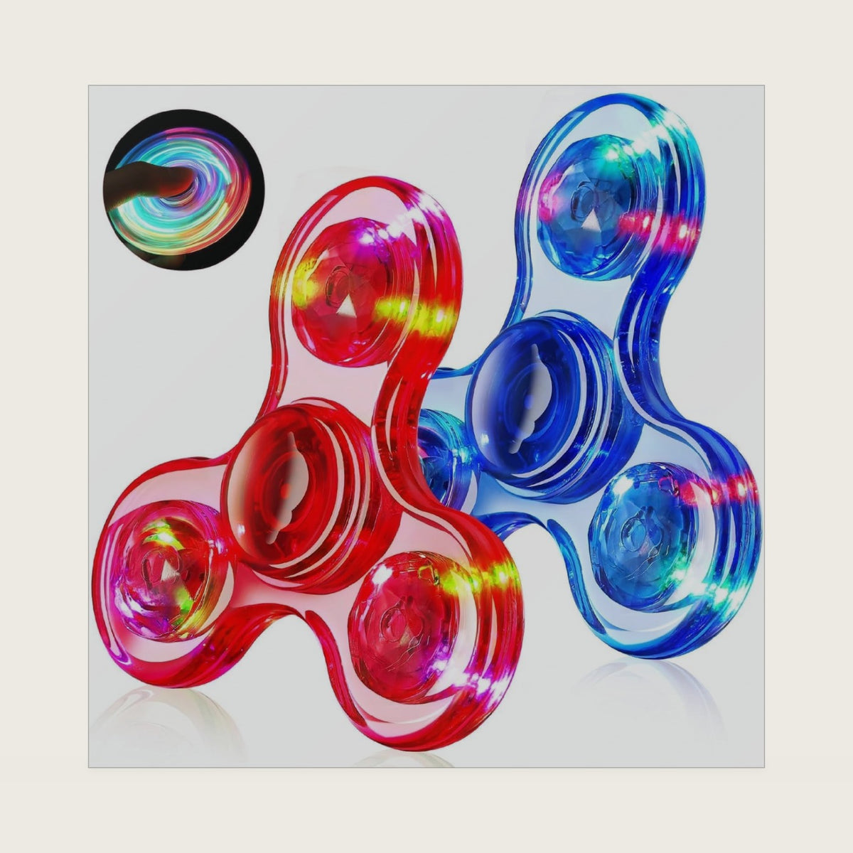 Fidget Spinner 2 Pack, Light up Sensory Fidget Toys Adults Kids Autism ADHD