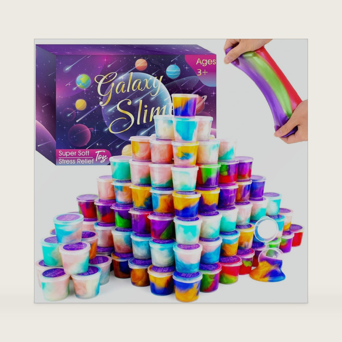 Galaxy Slime Party Favors with 75 Pack Mini Slime kit,Slime Kit for Classroom Prizes, Christmas Stocking Stuffers, Goodie Bag Stuffers for Kids Boys Girls