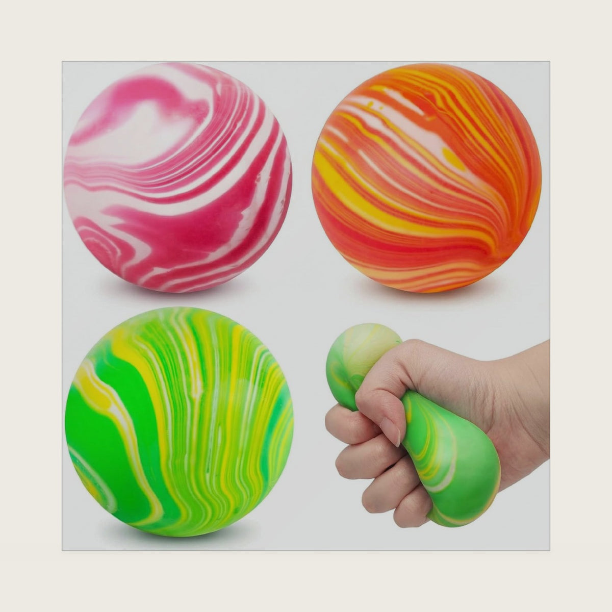 LOVESTOWN Squishy Stress Ball, 2.5" Assorted Colors Dough Fidget Toy