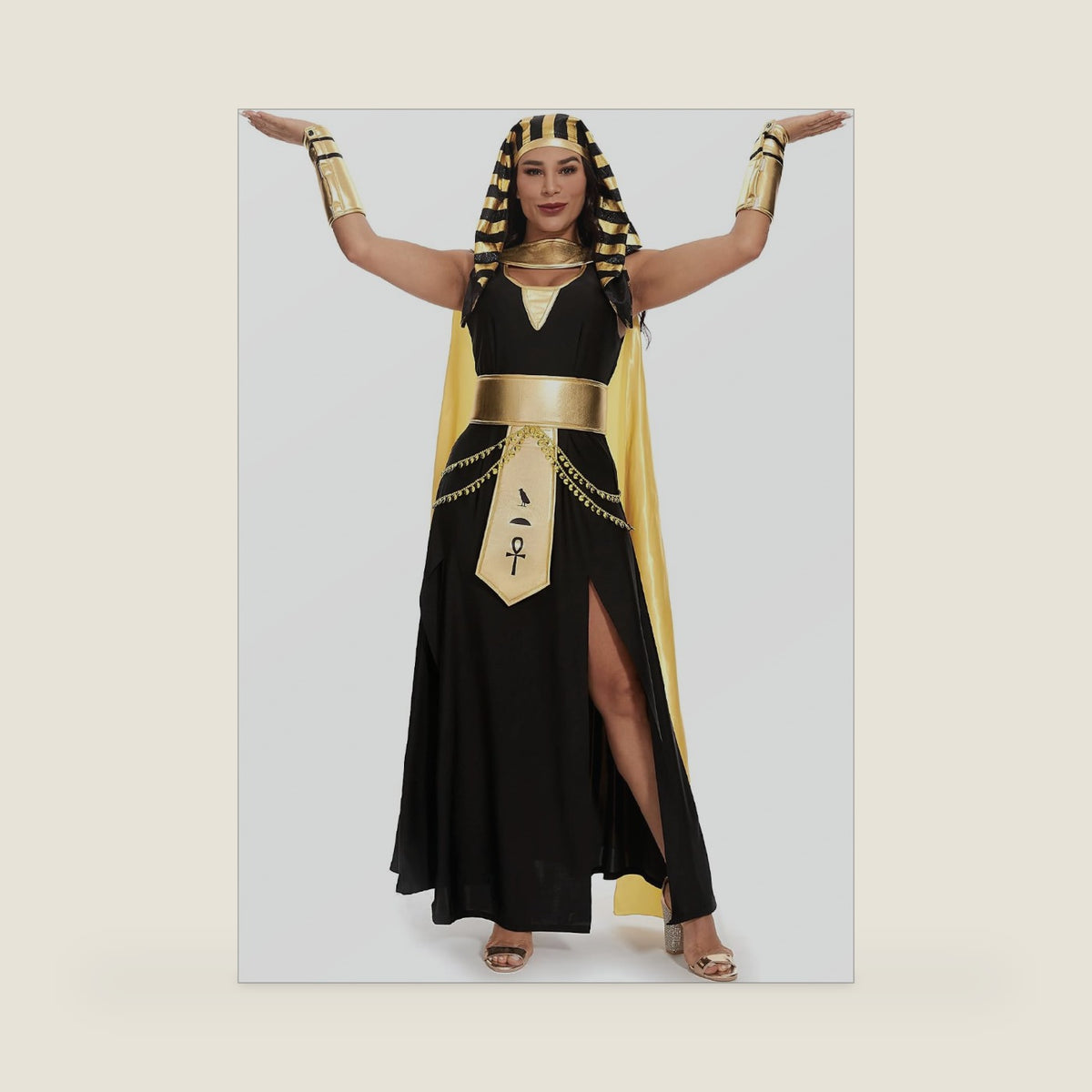 Cleopatra Costume Women, 5Pcs Egyptian Goddess Halloween Outfit
