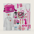 EFO SHM Doctor Kit for Kids Girls, 34 Pcs Kids Doctor Kit for Toddlers 3-5 with Medical Storage Bag & Real Stethoscope, Pretend Play Set for Boys Girls Fun Role Playing Game