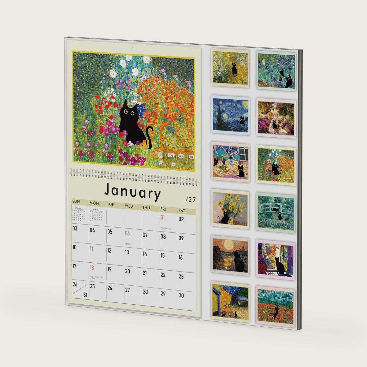 GuassLee Cat Wall Calendar 2027-2028, Vertical 2027 Wall Calendar