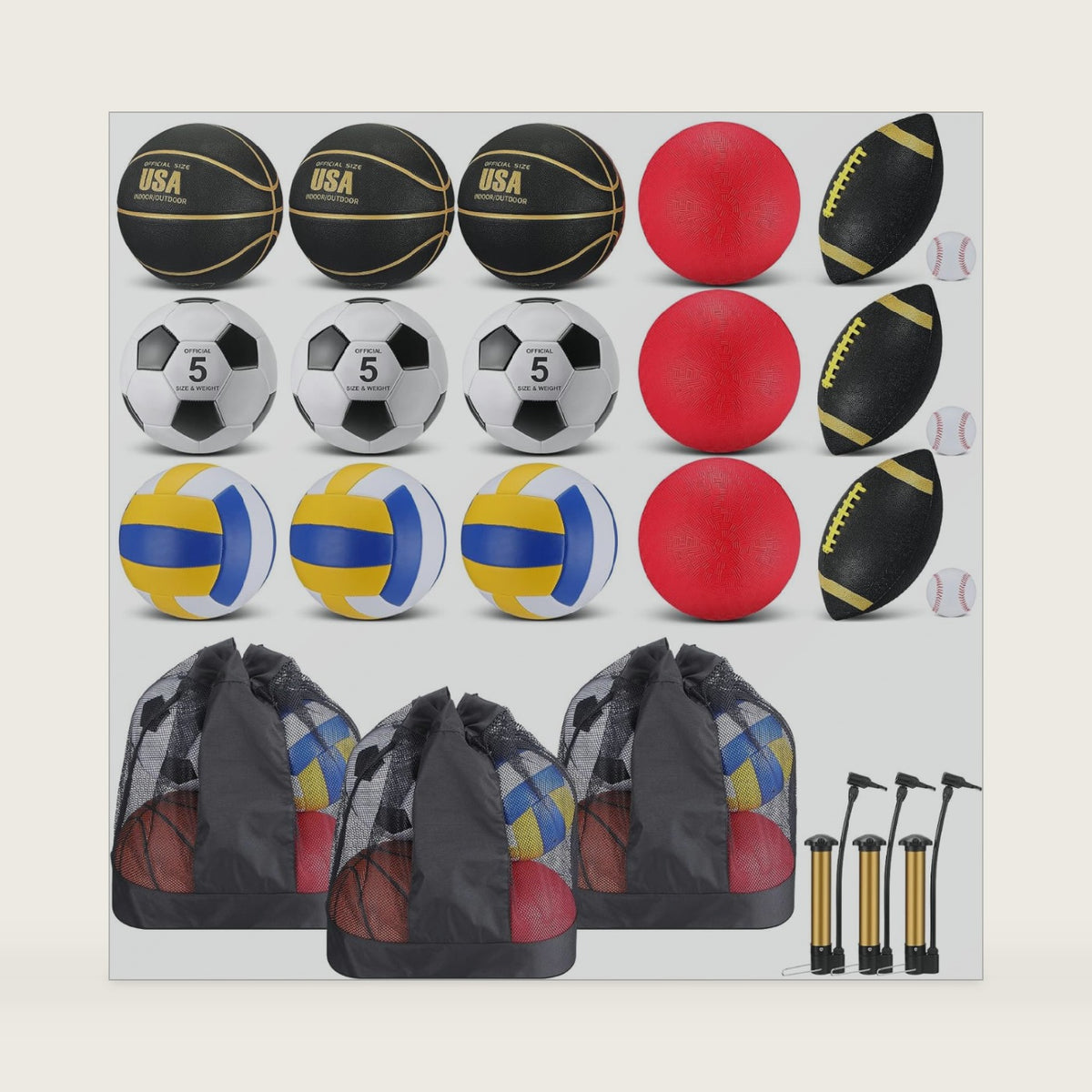 Leyndo 18 Pcs Sport Balls Bulk Set