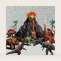 Large Volcano Set with 9 Realistic Dinosaur Action Figures for Kids 2 3 4 5 6 8 10 Years, Simulated Volcanic Eruptions w/Sounds, Volcano Can Store Dinos, Gift for Toddlers Boys & Girls