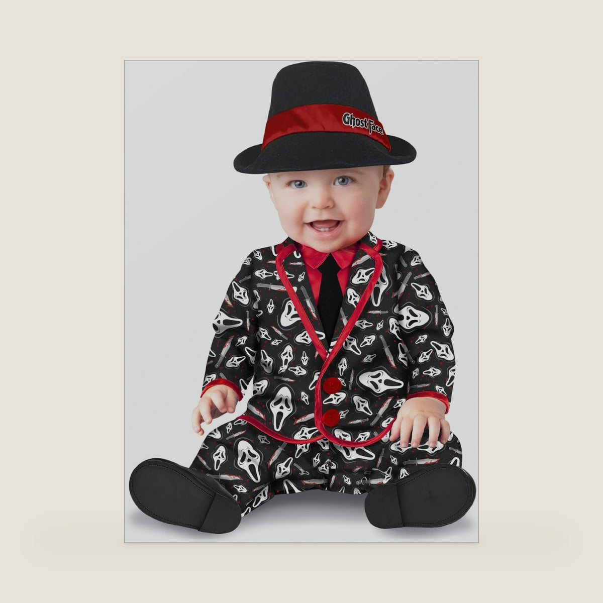 Fun World Ghost Face Infant Party Suit, 0-6 Months