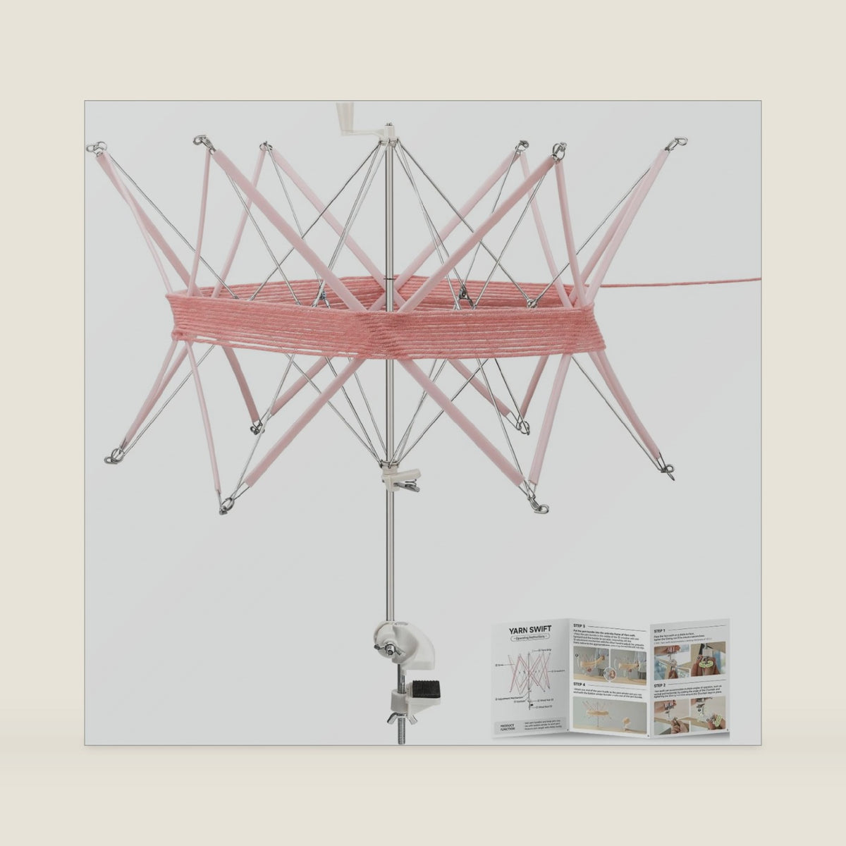 INMAKER Yarn Swift, Pink Yarn Umbrella Swift for Crocheting