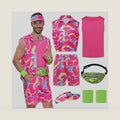 Spooktacular Creations Men 80s Workout Costume, Adult Halloween 90s Outfits Fanny Pack for Halloween Costume Party