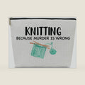 Funny Knitting Gifts Makeup Bag, Crocheting Gifts for Knitters Lovers