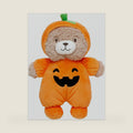 Halloween 9 inch Plush Rattle with Embroidered Jack-O-Lantern for Baby, (Orange Pumpkin, Bear)
