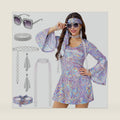 Spooktacular Creations 70s Disco Outfits for Women, Halloween Dress with 70s Accessories for Halloween Costumes Dance Party