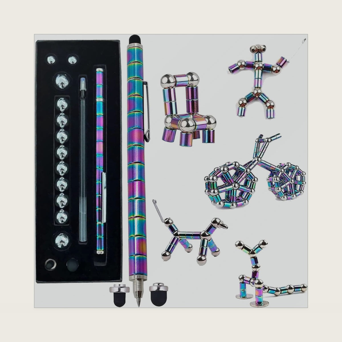 Magnetic Fidget Pen Magnetic Pen Gifts Fidget Pen Toys for Teenage Girls Boys Adults，Toy Pen Decompression Toy Magnet Pen, Versatile Deformable Fidget Writing Pen (Small Colour)