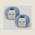 Lana Gatto Silk Mohair Yarn for Knitting and Crochet, 75% Kid Mohair 25% Silk, Lace Weight, 2 Skeins x 0.88 oz (1.8 oz, 464 yds), US 2.5 Needles, Fluffy Yarn, Light Blue, Made in Italy