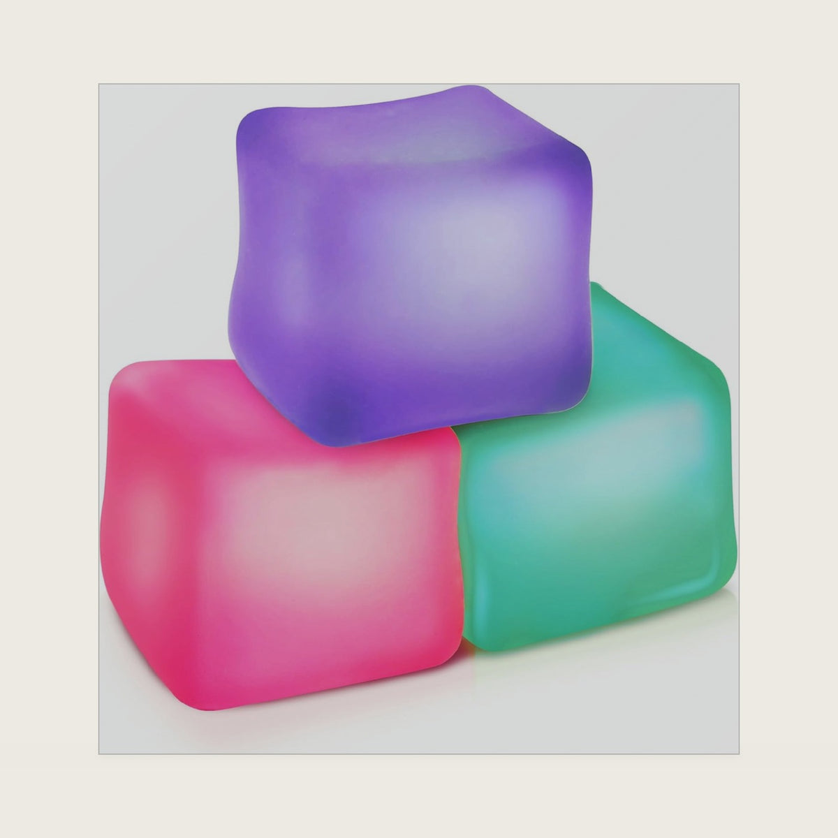 Squishy Toys Stress Cube 3 Pack: 2.2" Full Size Fidget Toys with High Density Filling, Soft Sensory Squeeze Toys for Adults Kids Teens, Quiet Desk & Classroom Fidgets