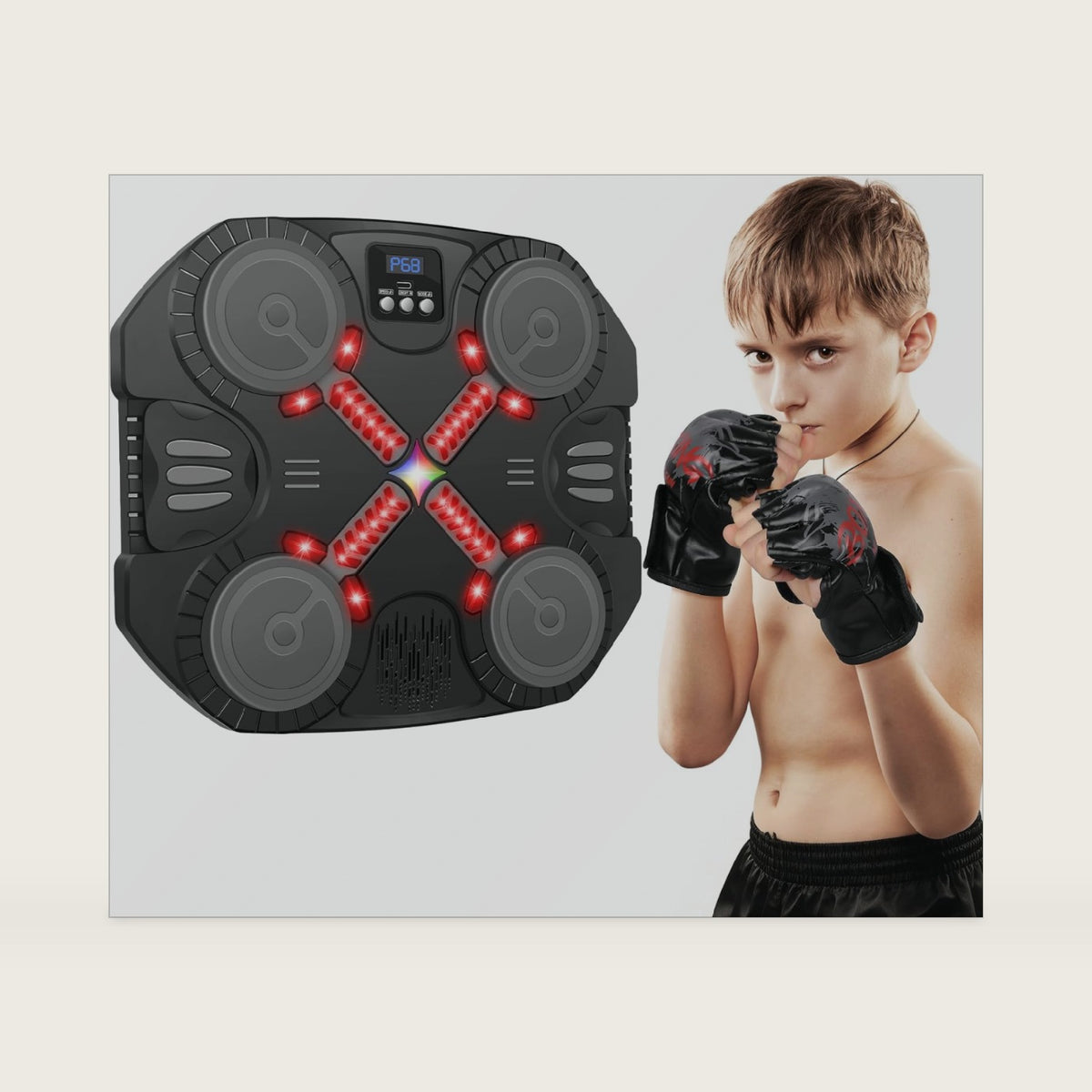 Music Boxing Machine with Gloves, Interactive Boxing Target for Active Kids