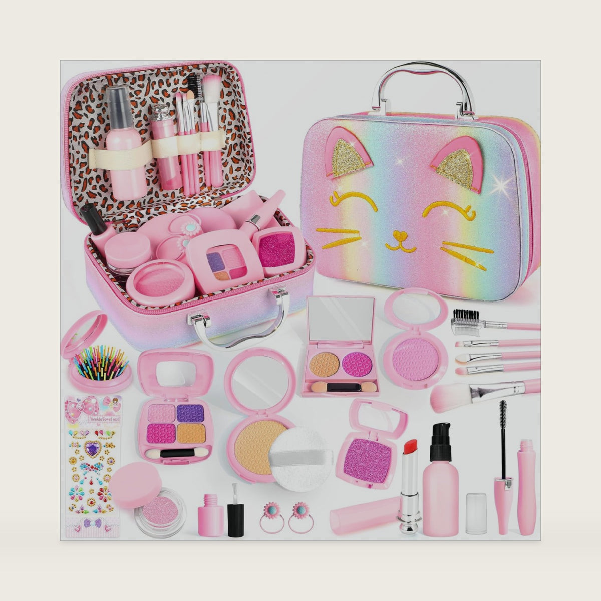 Pretend Fake Makeup Kit for Little Girls Toddlers 3-5 5-8