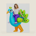 KOOY Inflatable Costume for Adult,Peacock Halloween Costumes Air Blow up Costumes for Women Girls, Funny Ride on Peacock Costume, Inflatable Suit for Men Halloween Party