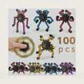 100pcs Random Fidget Spinners,DIY Deformable Robot Fingertip Toys,Decompression Spinner,Deformable Creative Mechanical Gyro Toys,Stress Relief Mechanical Chain Toy for Kids Adults，Party Supplies