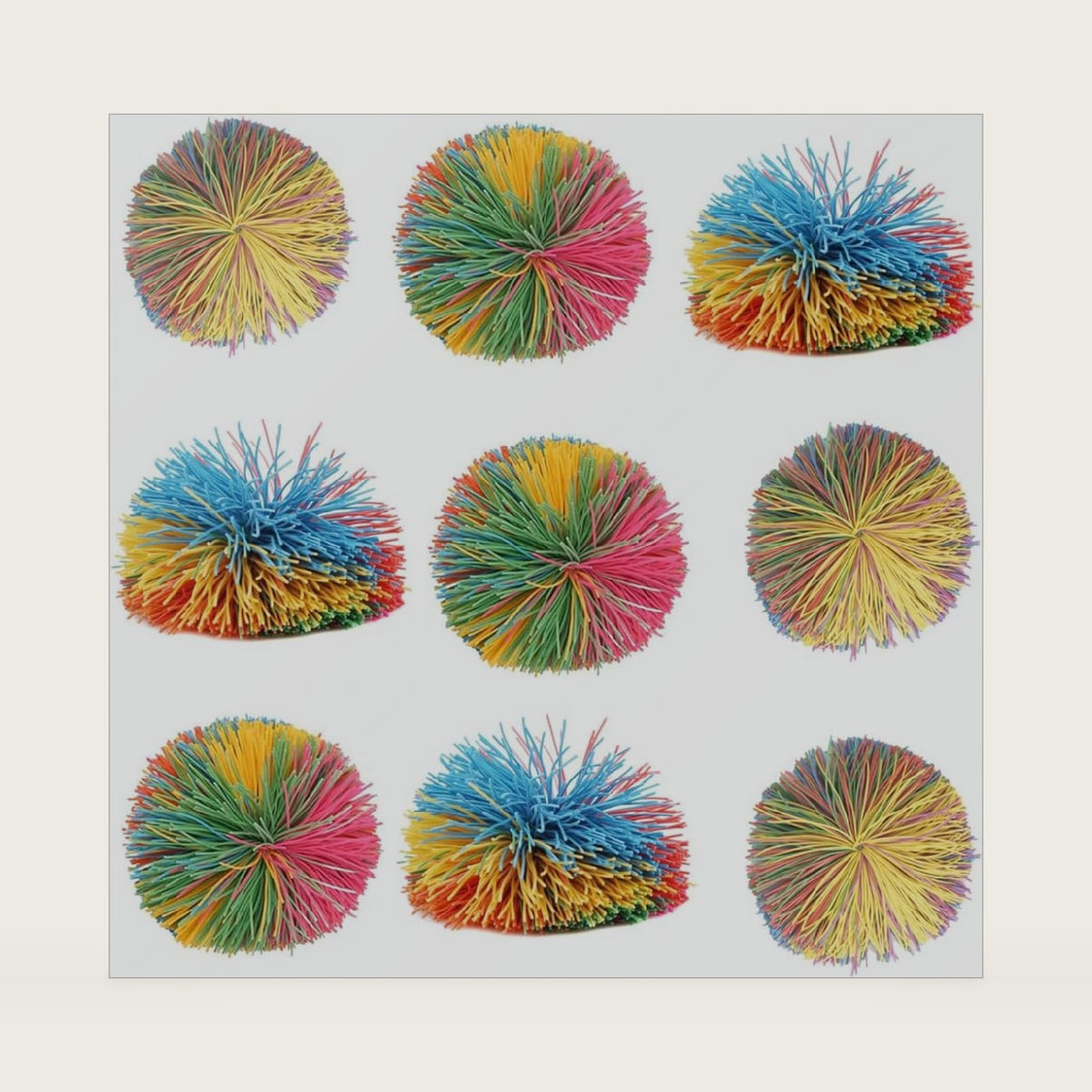 16 PCS Sensory Fidget Stringy Balls, Multicolor Soft Rubber Bouncy Stress Balls, Pull Stretch Elastic Ball Toy Rainbow Fidget Party Favors