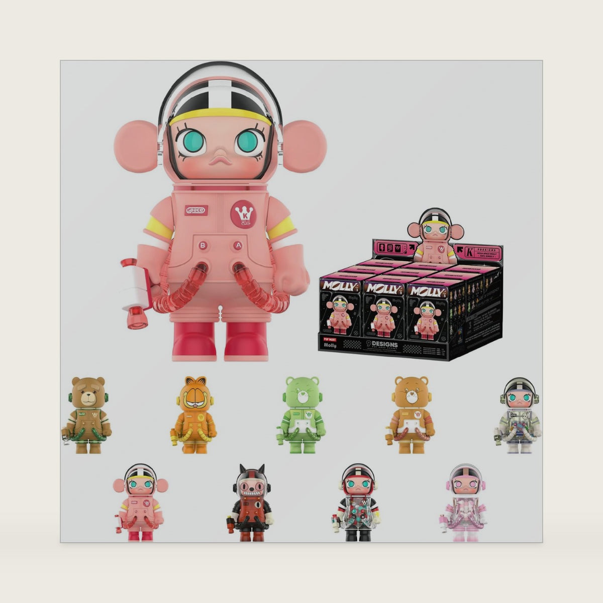 POP MART MEGA Space Molly 100% Series 3, Molly Blind Box Figures, Random Design Action Figures Collectible Toys Home Decorations, Holiday Birthday Gifts for Boys and Girls, Whole Set