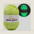 Glow in The Dark Chenille Yarn - Sport Weight (2 Fine), 3.5oz Fluorescent Green, for Knit Christmas Decor, Throws, Pillow Covers & Nighttime DIY