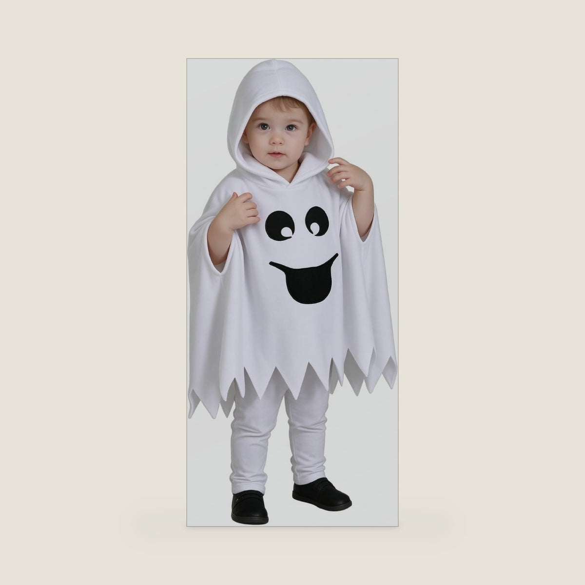 Noubeau Toddler Baby Boys Girls Halloween Costume Ghost Cloak Hooded Top Black Pants Boo Spooky Ghost Costume Cosplay Clothes