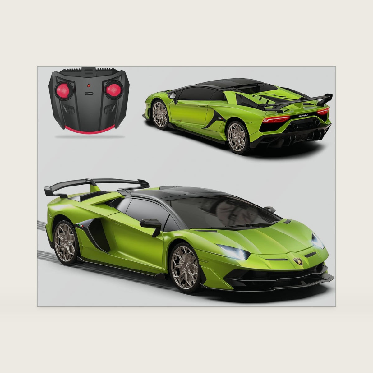 AEROQUEST 1:24 Lamborghini Remote Control Car （Aventador SVJ-Green）