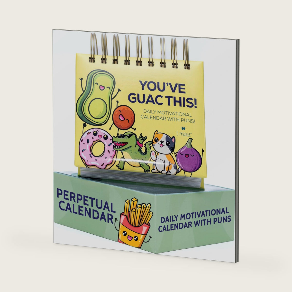 T MARIE 2026-2027 Punny Motivational Desk Calendar - Daily Pun Perpetual Calendar with Clean Humor for Home and Office - Funny Gifts and Kid Friendly Dad Jokes - Cute Office Decor with Positive Affirmations