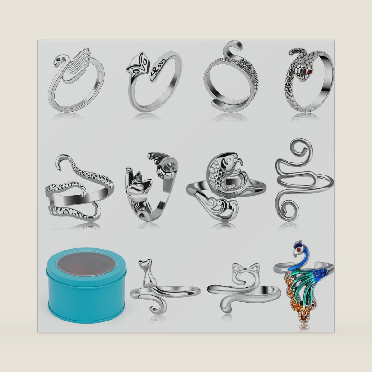 11 Pcs Crochet Ring Adjustable Knitting Tension Rings Crochet Ring