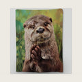 Cute Otter Blanket - Warm & Fuzzy Flannel Throw Blanket, Soft, Cozy & Lightweight Blankets for Couch, Bed, Travel & Outdoor Use, Ideal for Adults Kids Women Boys Girls 50×60 in