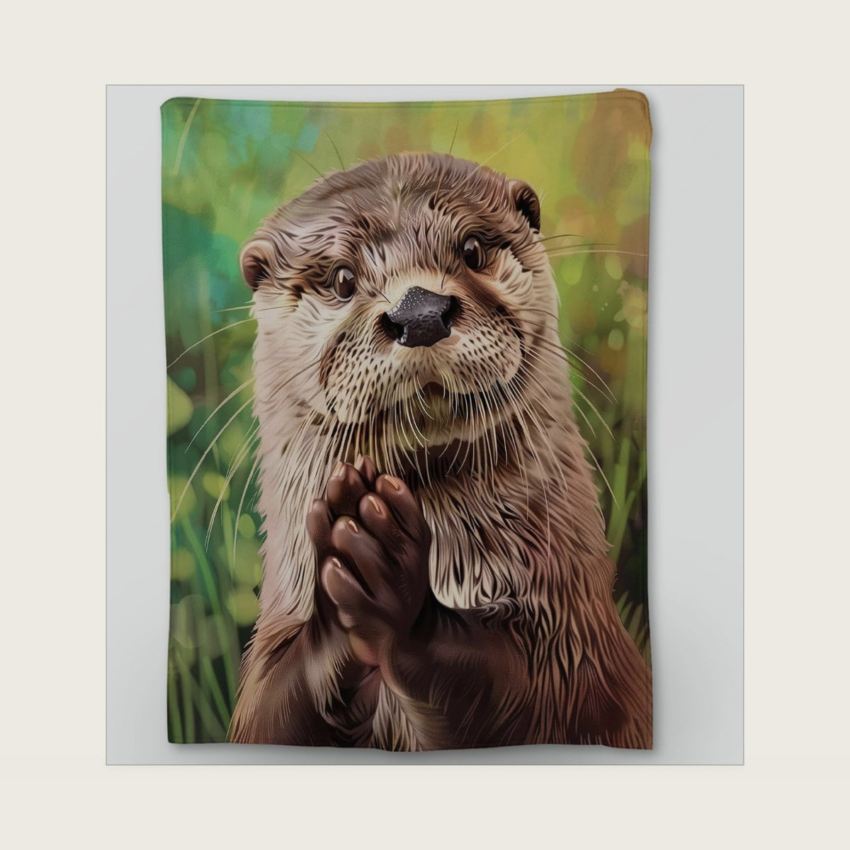 Cute Otter Blanket - Warm & Fuzzy Flannel Throw Blanket, Soft, Cozy & Lightweight Blankets for Couch, Bed, Travel & Outdoor Use, Ideal for Adults Kids Women Boys Girls 50×60 in