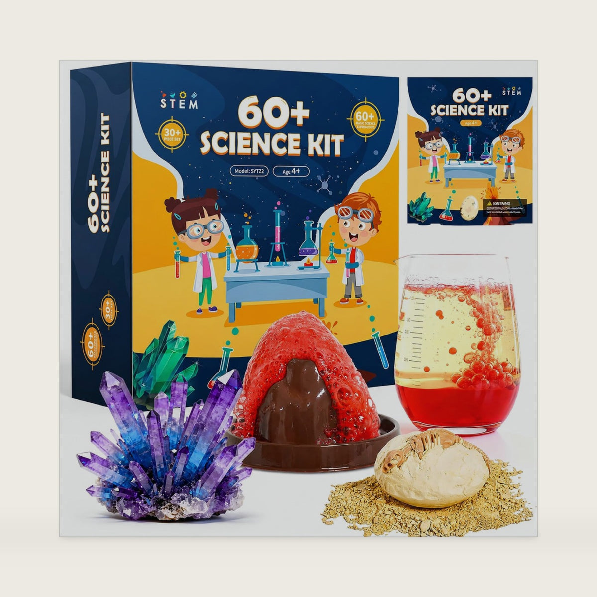 Melican 60+ Science Experiment Kit for Kids Ages 4 5 6 7 8+