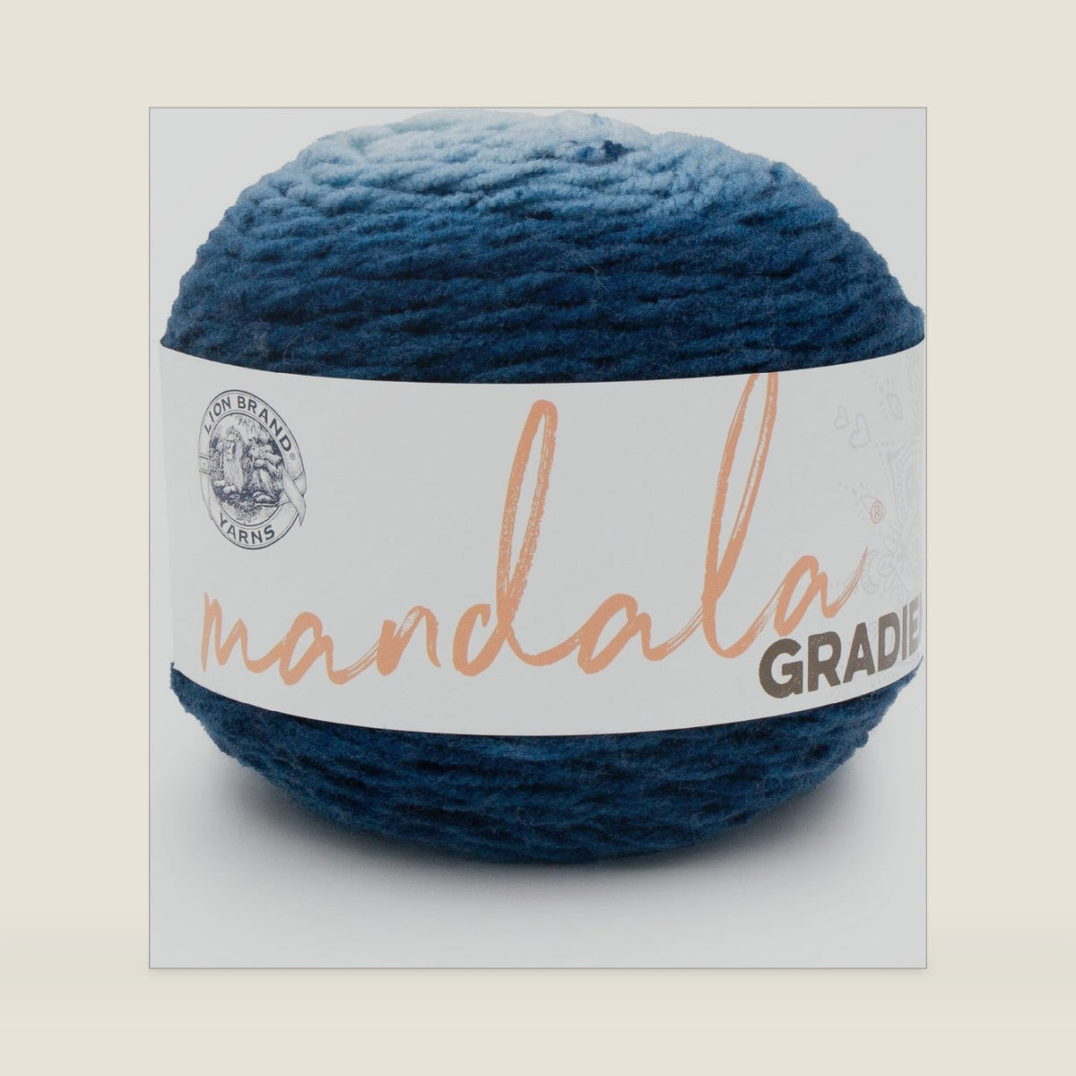 Lion Brand Yarn, Mandala Gradient Variegated Yarn, Steel Blue, 1 Pack